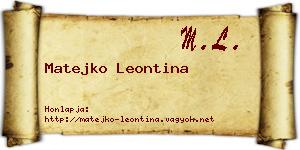 Matejko Leontina névjegykártya